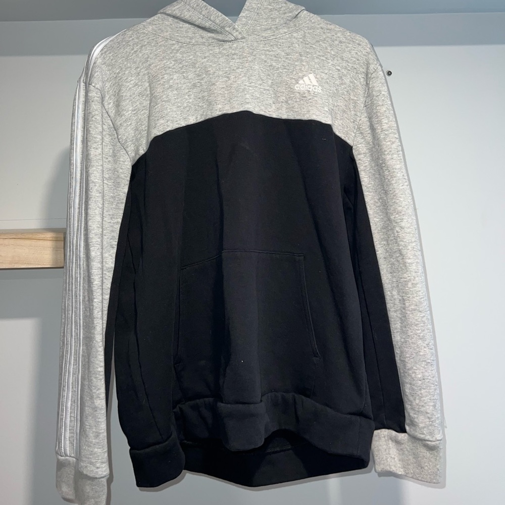 Adidas gray and black hoodie